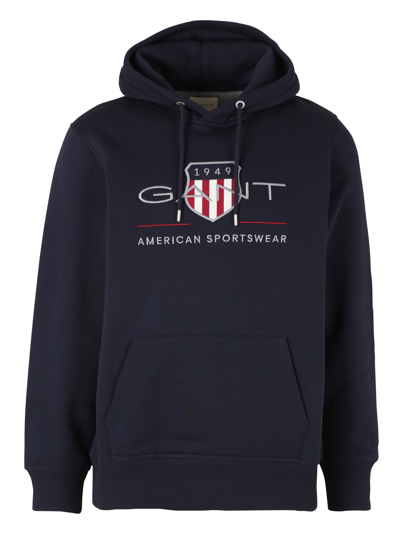 Sweat à capuche logo brodé en coton mélangé| Bleu