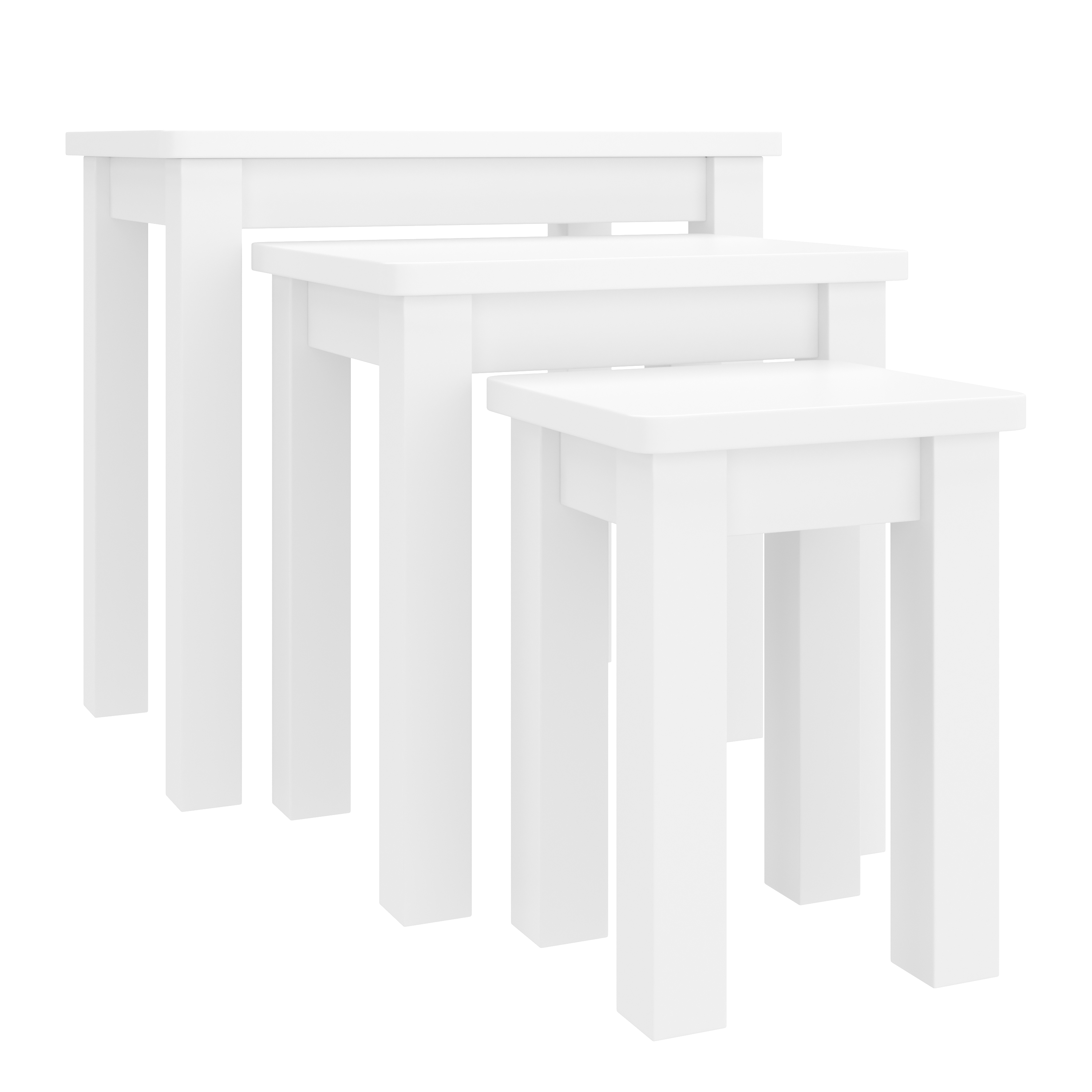 Beistelltisch Holz LUIGI 3-teilig weiss