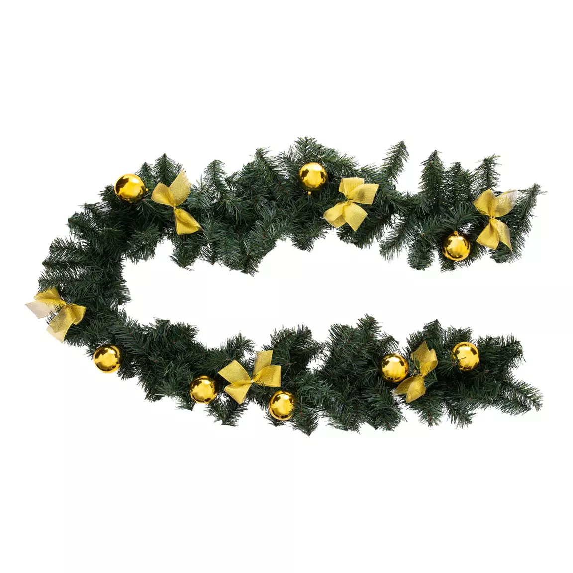 Guirlande de sapin (200 cm) Noeuds luxe Or