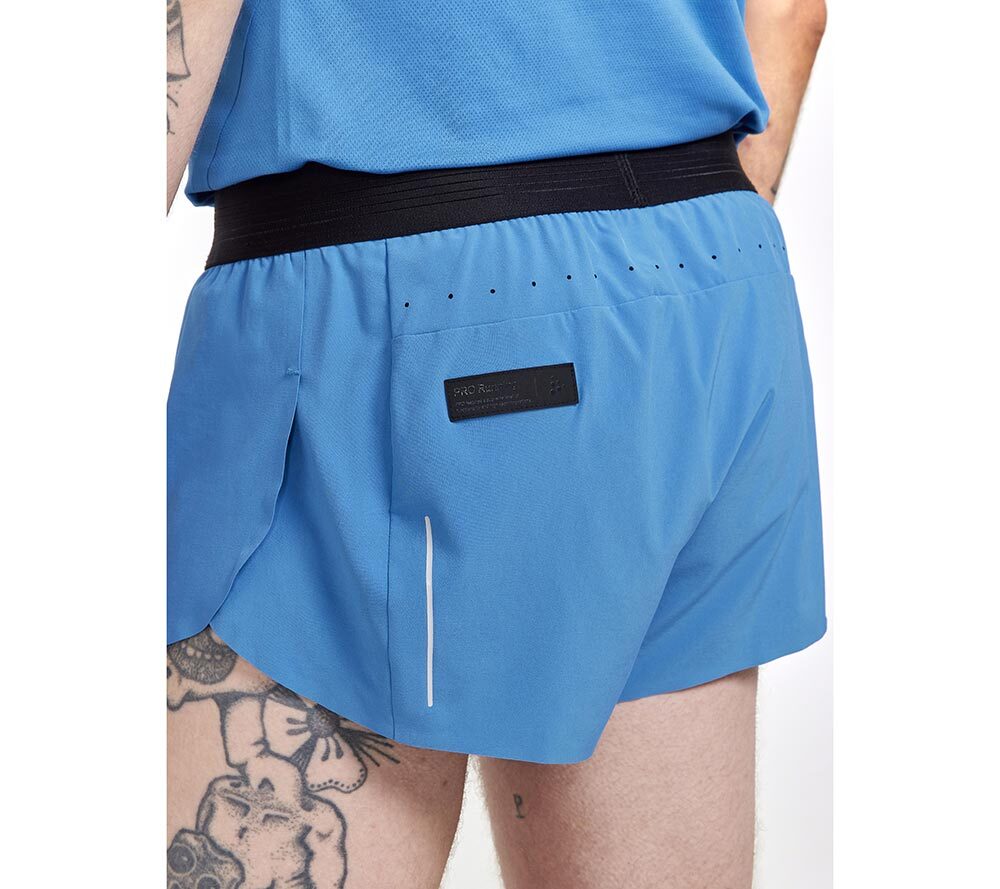 Craft PRO Hypervent Split Hardloopbroek Kort Blauw/Zwart Heren