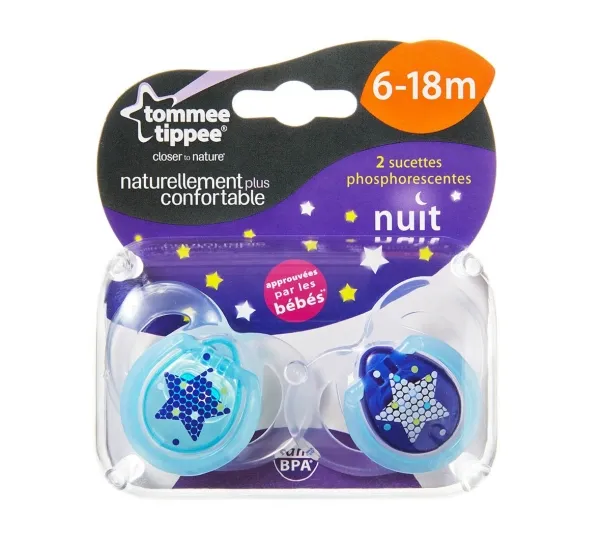 Tommee Tippee Night Time, Nat baby sut, Ortodontisk, Silikone