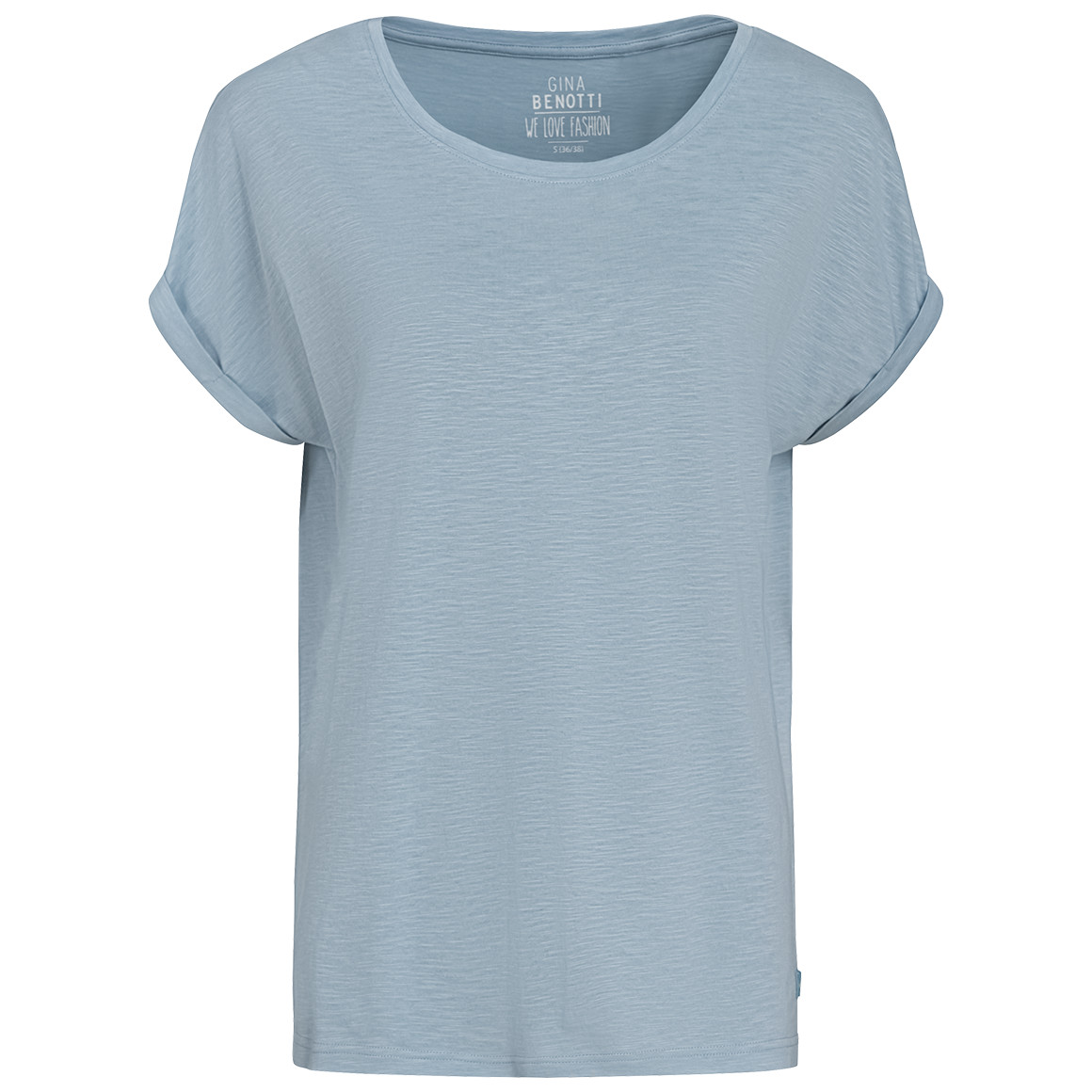 Gina Benotti Damen T-Shirt aus Flammgarn hellblau
