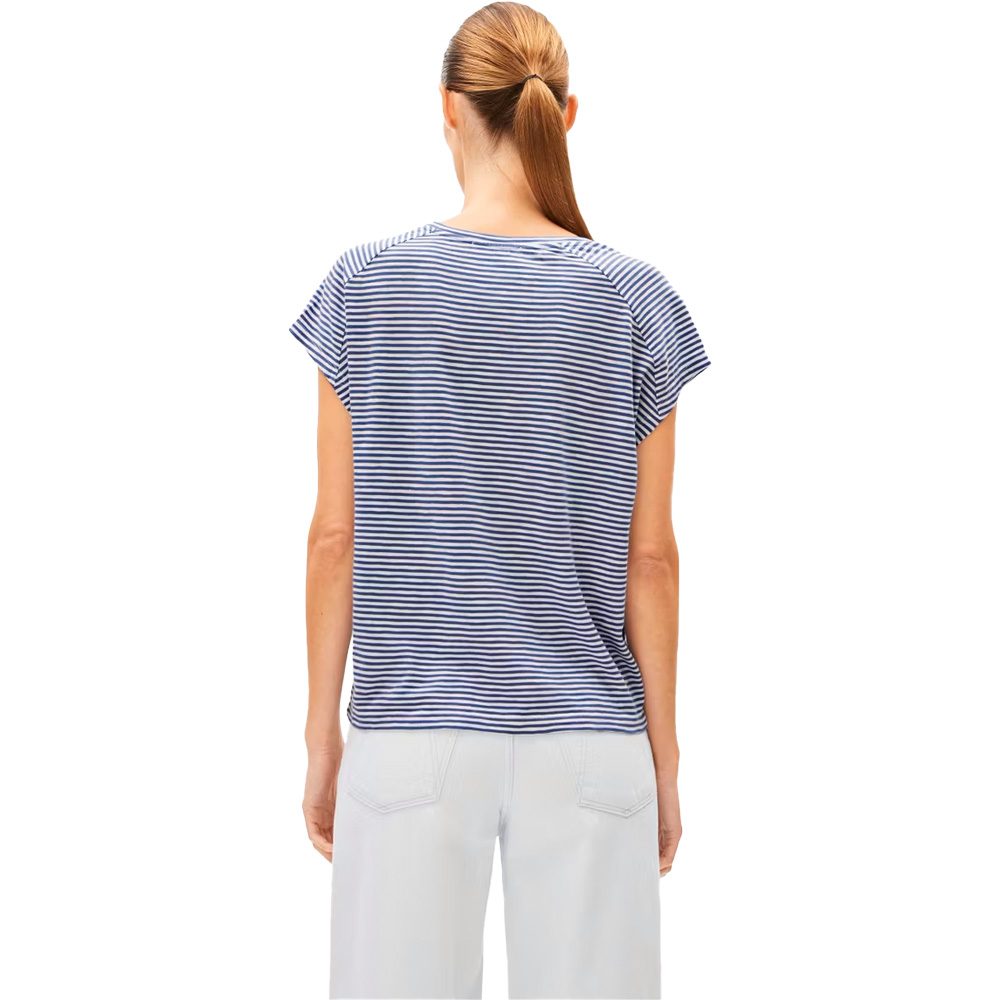Armedangels Oneliaa Lovely Stripes T-Shirt Damen faded indigo-oatmilk