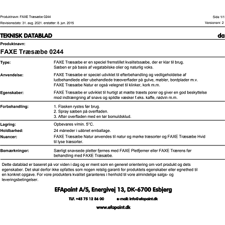 FAXE træsæbe 0,75 liter - natur