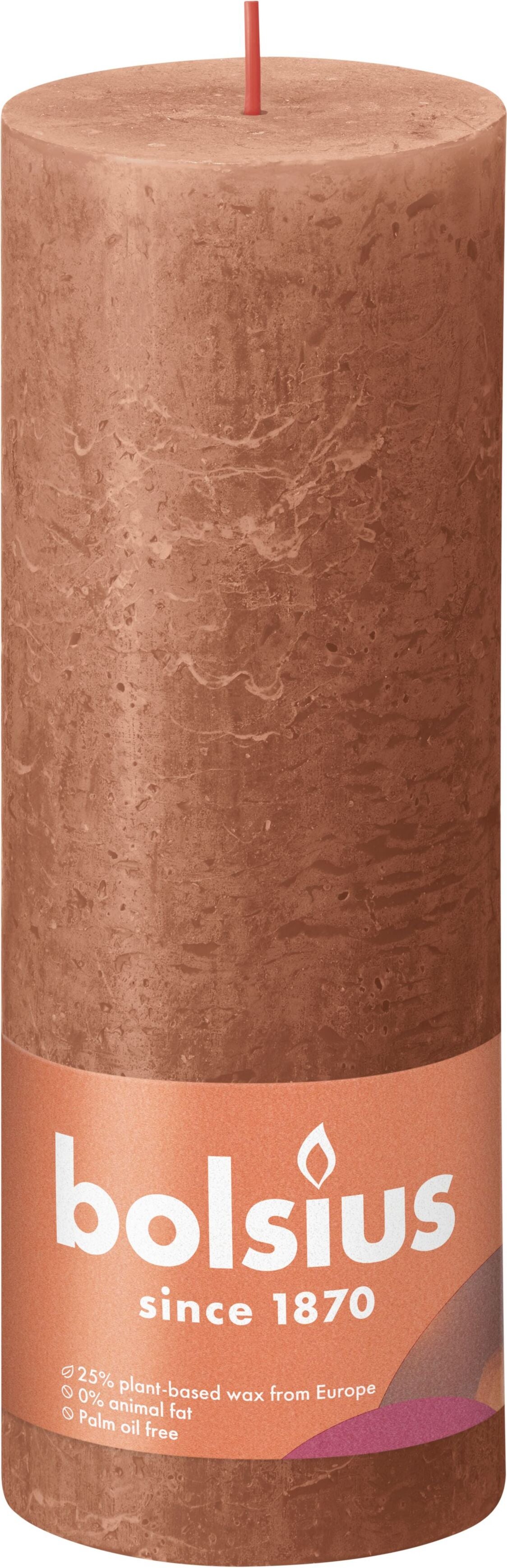 Bolsius stompkaars Rustiek Shine bruin 85 uur D 6,8 H 19 cm