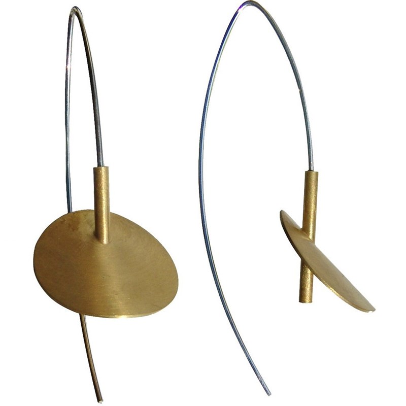 Boucles d'Oreilles Nénuphars Vermeil et Argent Rhodié