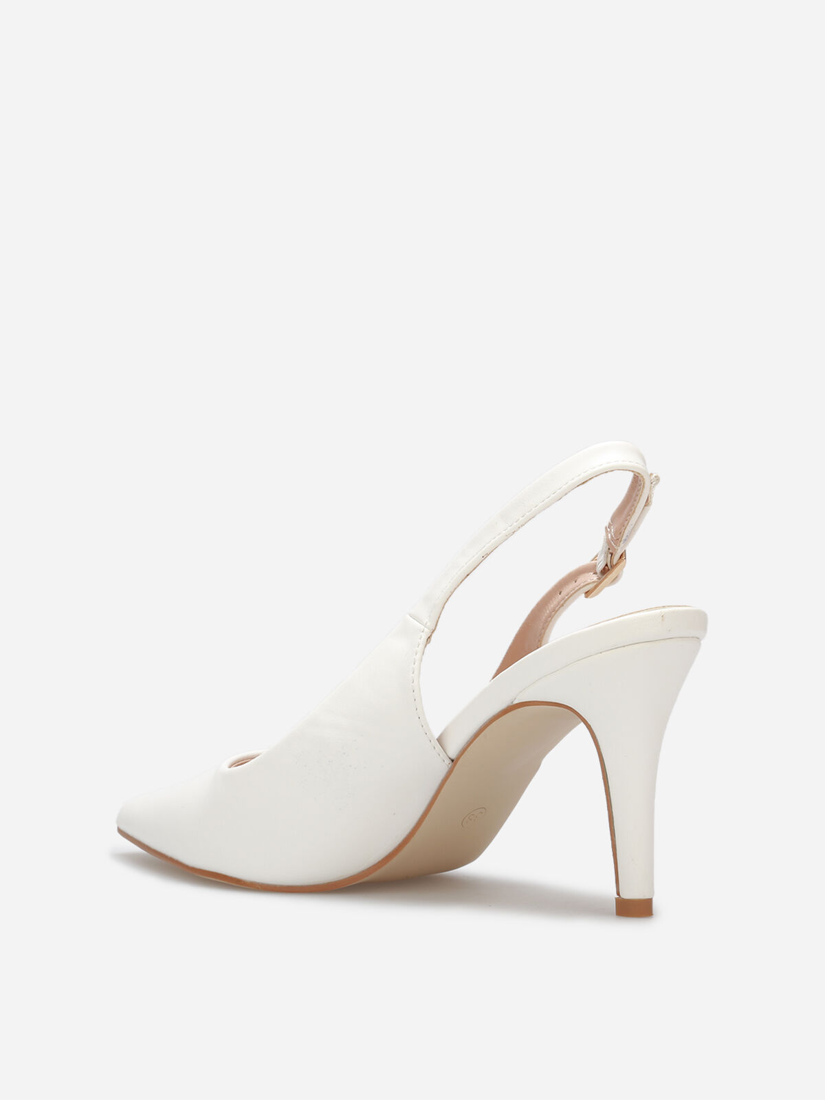Escarpins slingback à bout pointu- Blanc