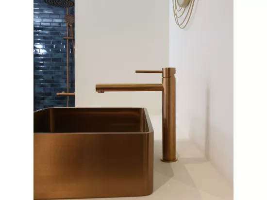 Luisa mitigeur lavabo haut cuivre brossé - Essebagno