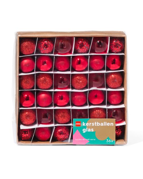 36 mini boules de Noël Ø2cm verre