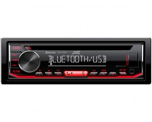 JVC KD-T702BT - Bil - CD-modtager - in-dash - Single-DIN - 50 watt x 4