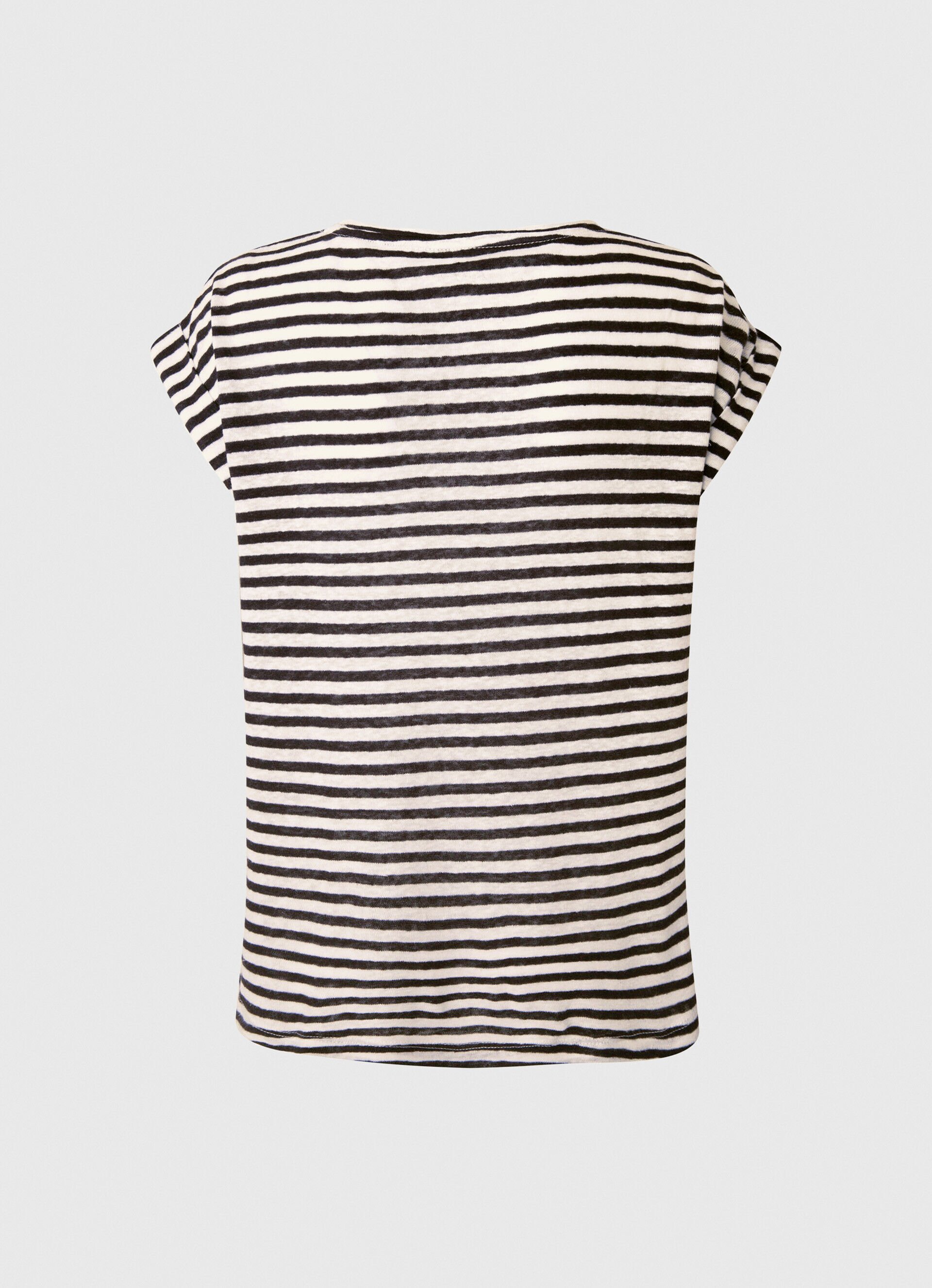 Camiseta com estampa de linho listrado - azul dulwich