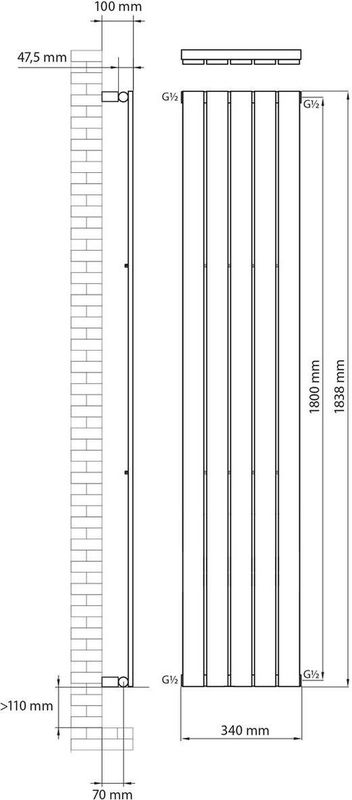 Haceka - Negev Adoria - Designradiator - Wit - Onderaansluiting