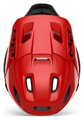 Casque avec Mentonnière Amovible Met Parachute MCR Mips Rouge/Noir