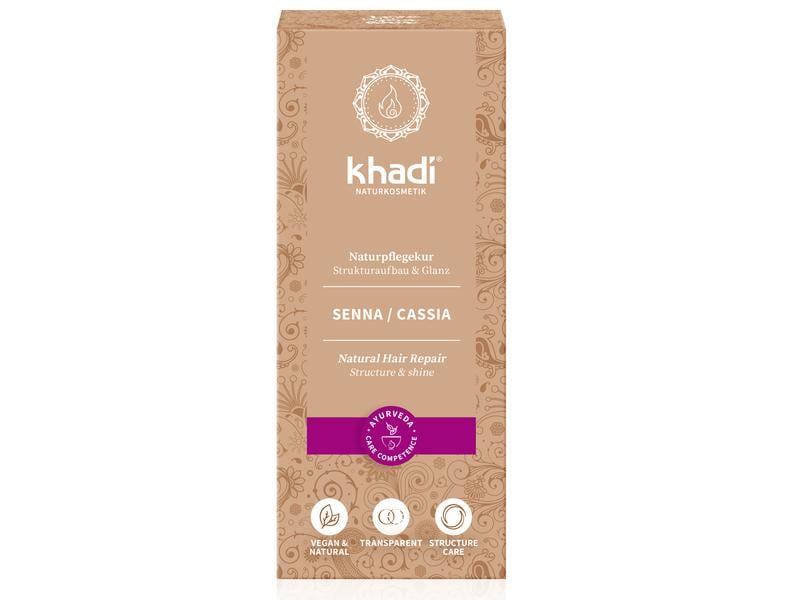 khadi Haarcoloration    Pflanzenhaarfarbe Senna Cassia 100 Farblose Pflege und Glanz