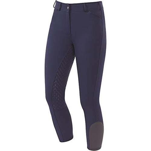 Calça de montaria Elite com bandana de gel para mulheres, azul marinho