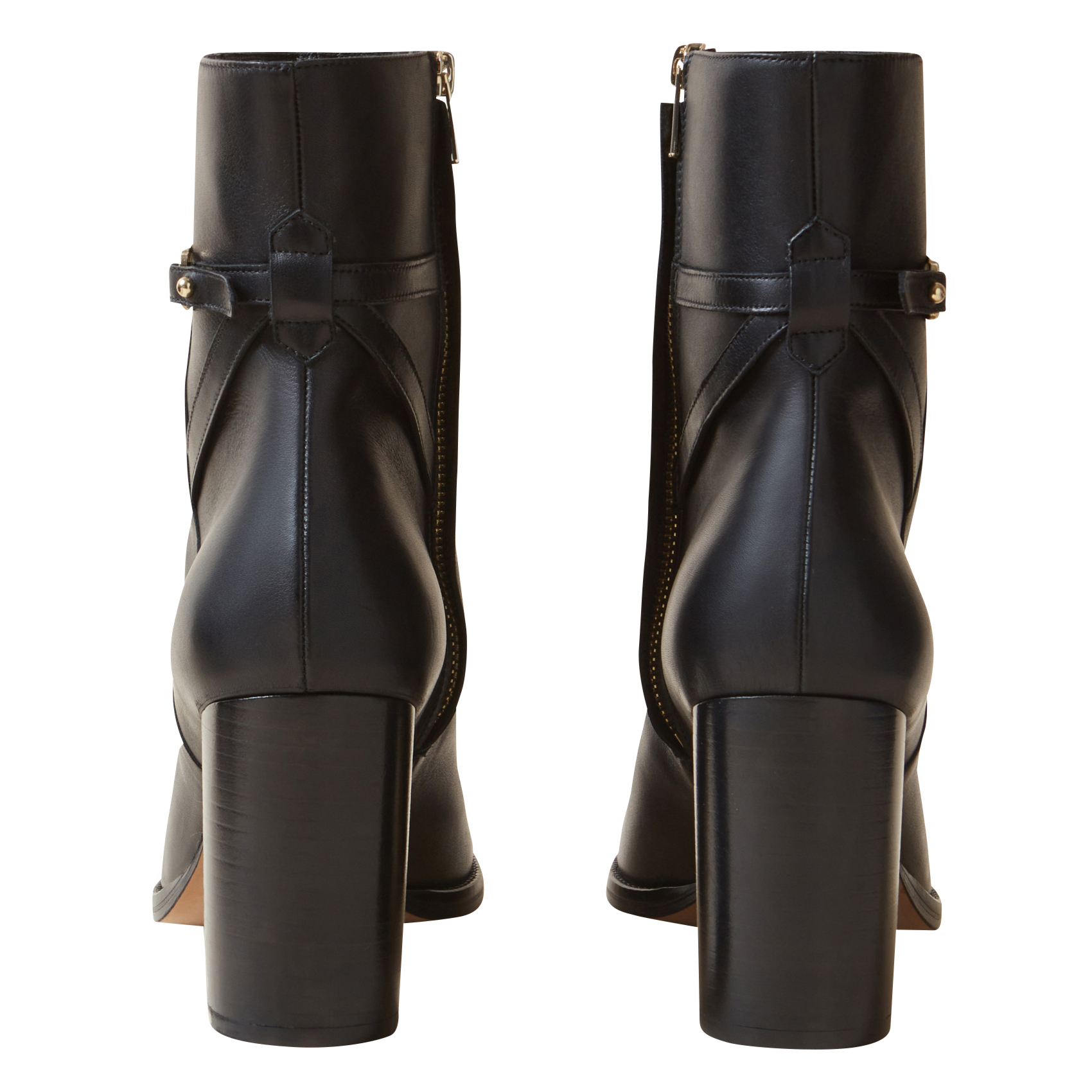 Bottines à talons en cuir vernis | Noir