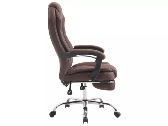 Chaise de bureau - Tissu & Métal chromé - Marron - Castle
