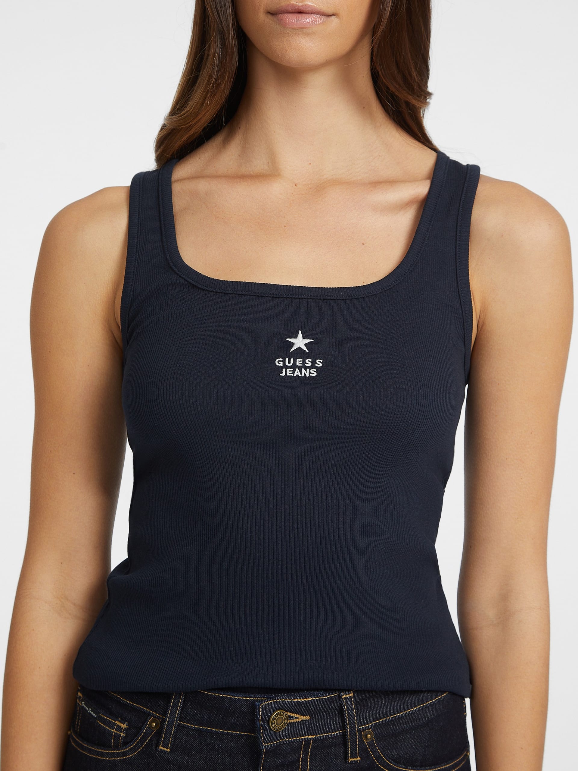Regata Slim com Bordado de Estrelas