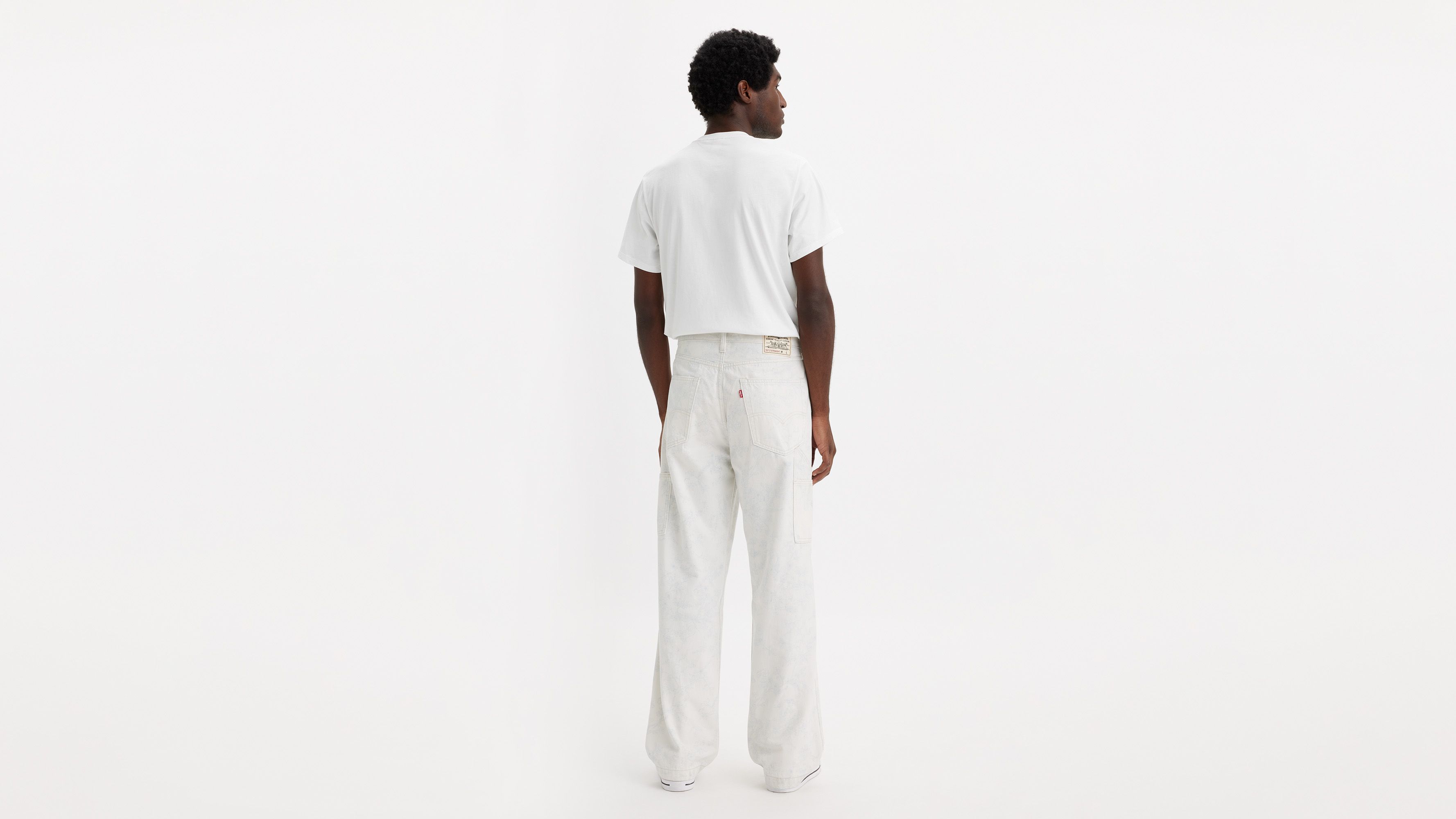 Levi's® WellThread™ pantalon Stay Loose Carpenter - Abstract Indigo Ink - Blanc