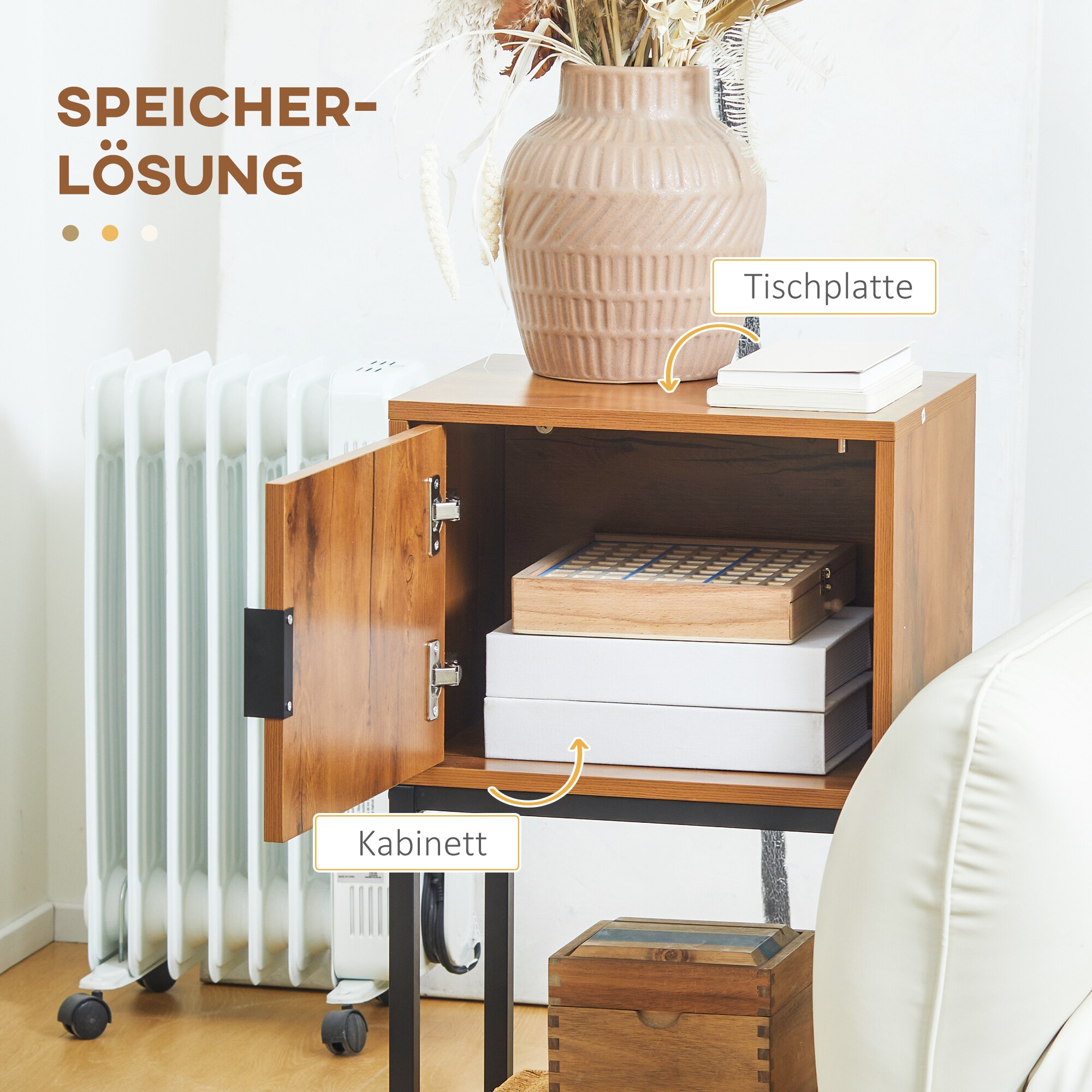 HOMCOM Konsolentisch mit rutschfesten Fuß natur 40L x 30B x 76H cm