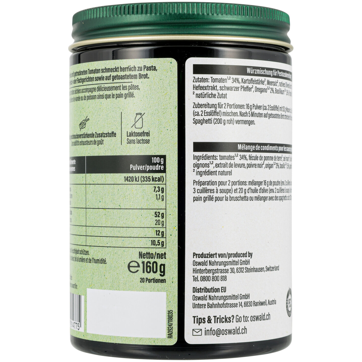 Oswald Naturschätze Pesto Pomodori secchi