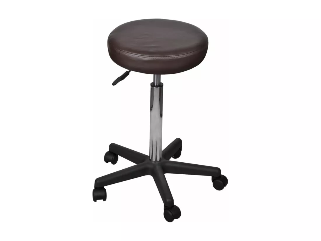 Tabourets de bureau 2 pièces Marron 35,5x84 cm Similicuir