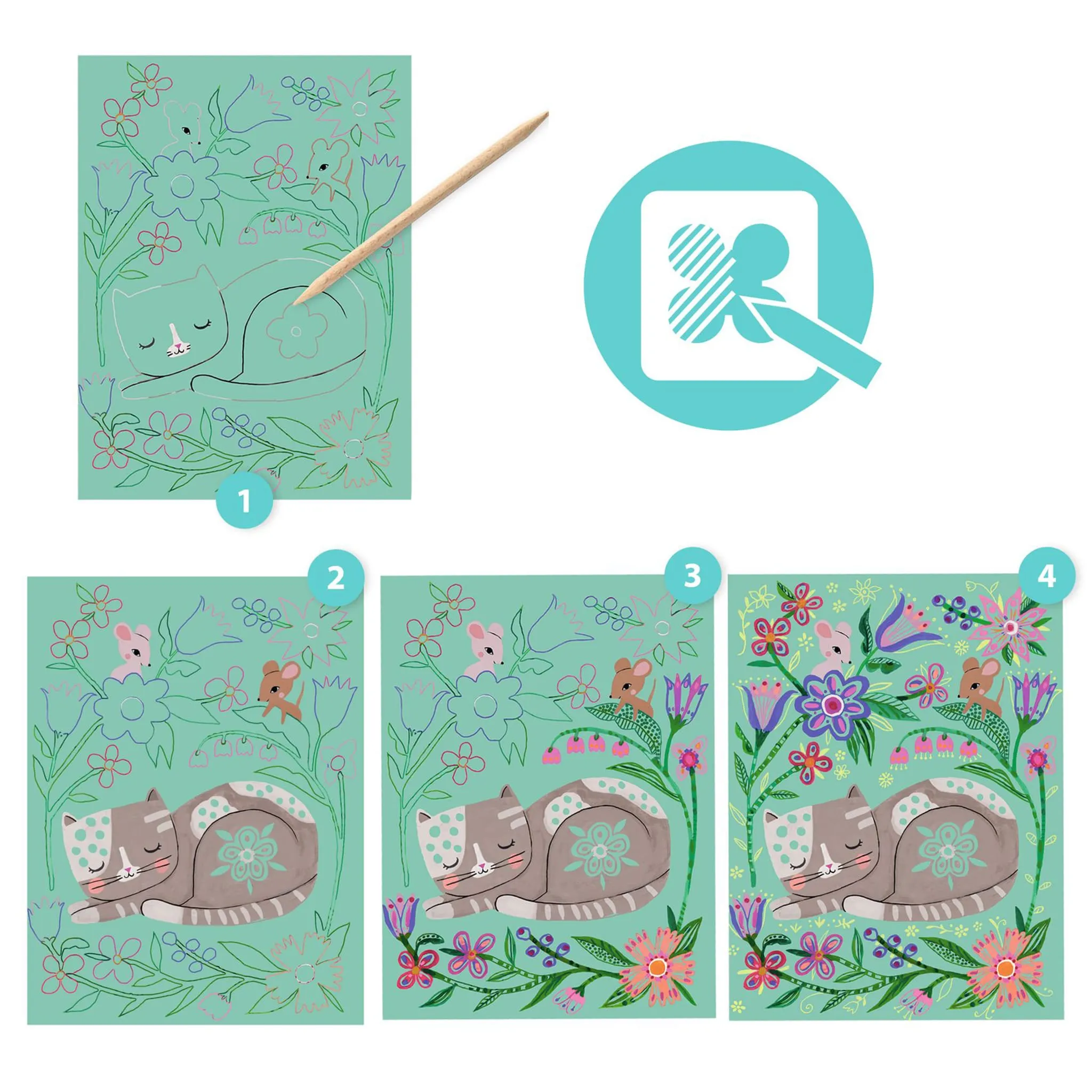 Djeco Cartes à gratter - Rencontres