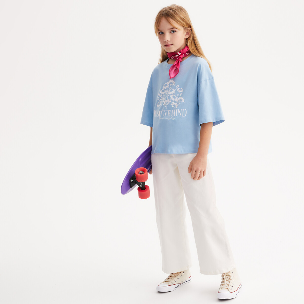 COLEÇÕES LA REDOUTE<br>Camiseta de manga curta com estampa, tamanhos 4 a 14 anos