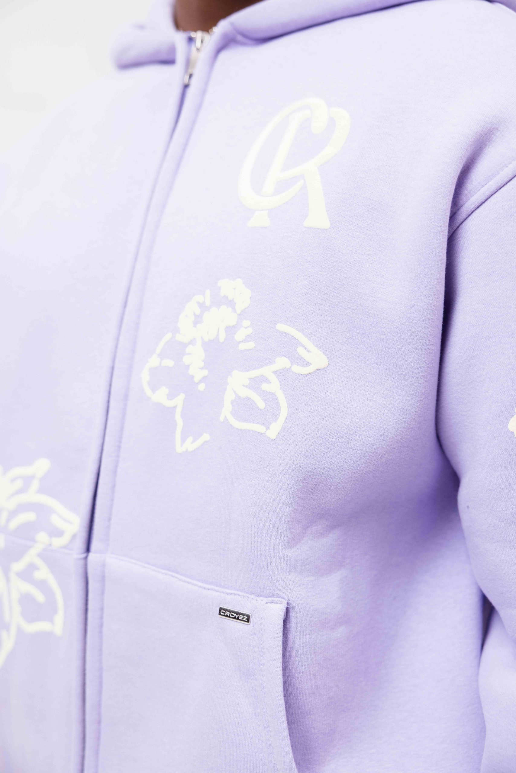 Croyez Flower Zip-Hoodie Heren Paars