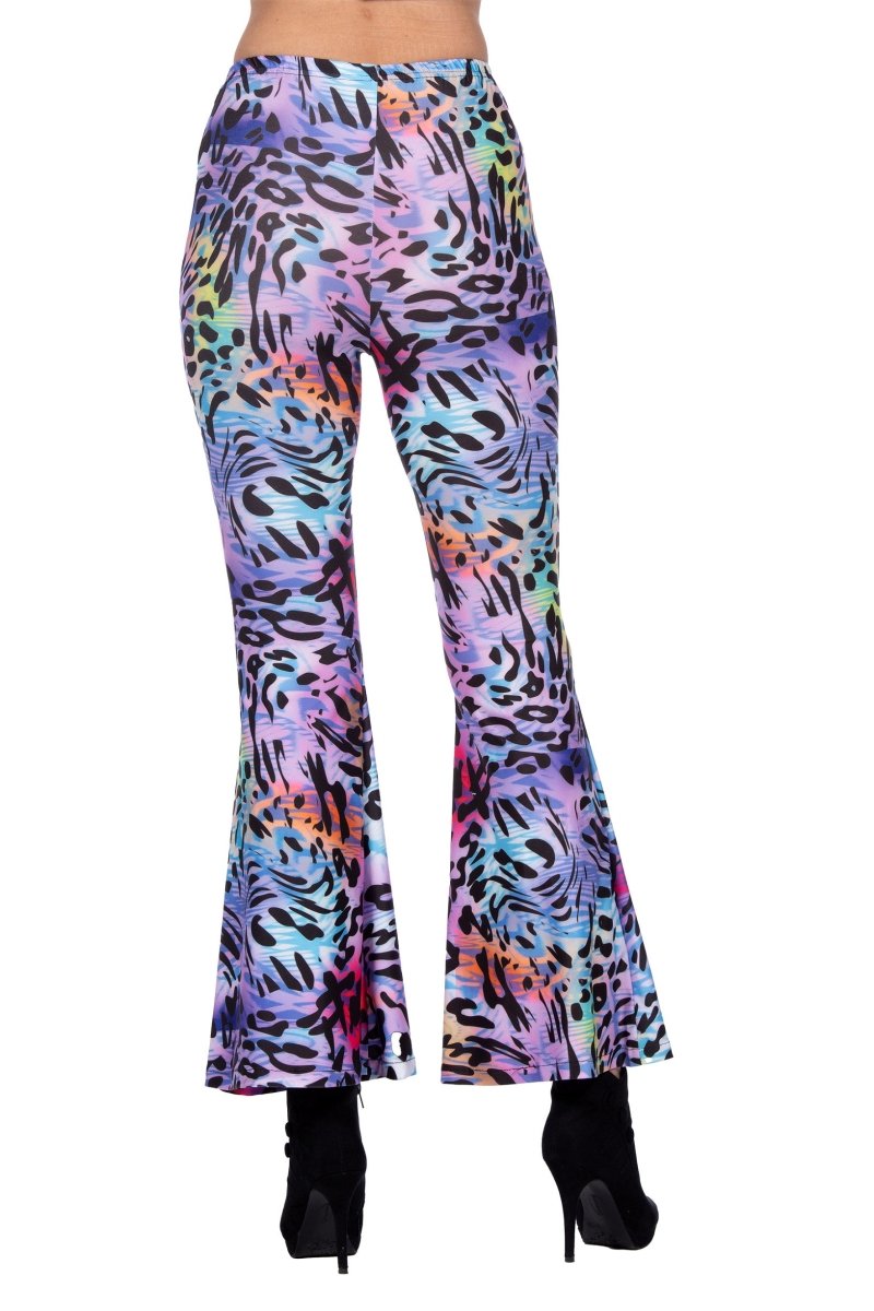Hippie 60S Broek Paars Panterprint