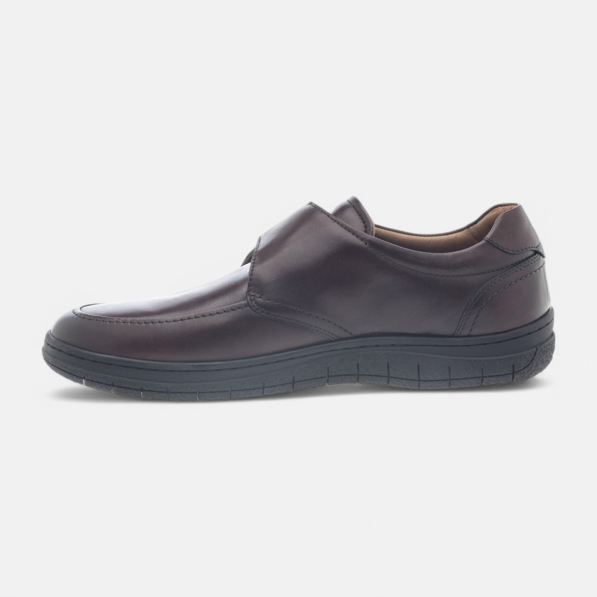 Mocassins pieds sensibles Homme en cuir cognac