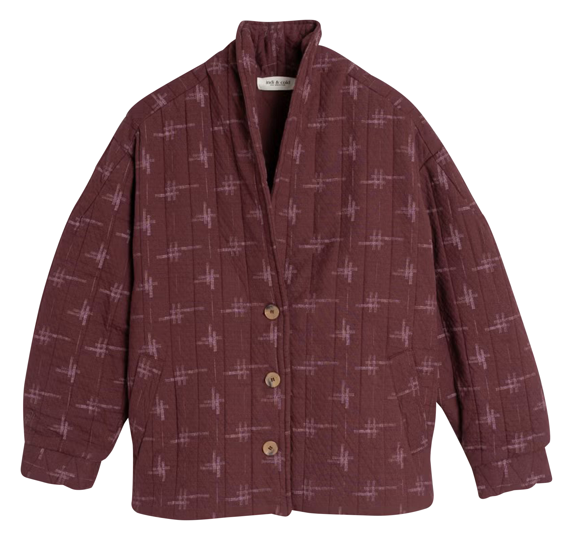 Veste col kimono en coton bio | Violet