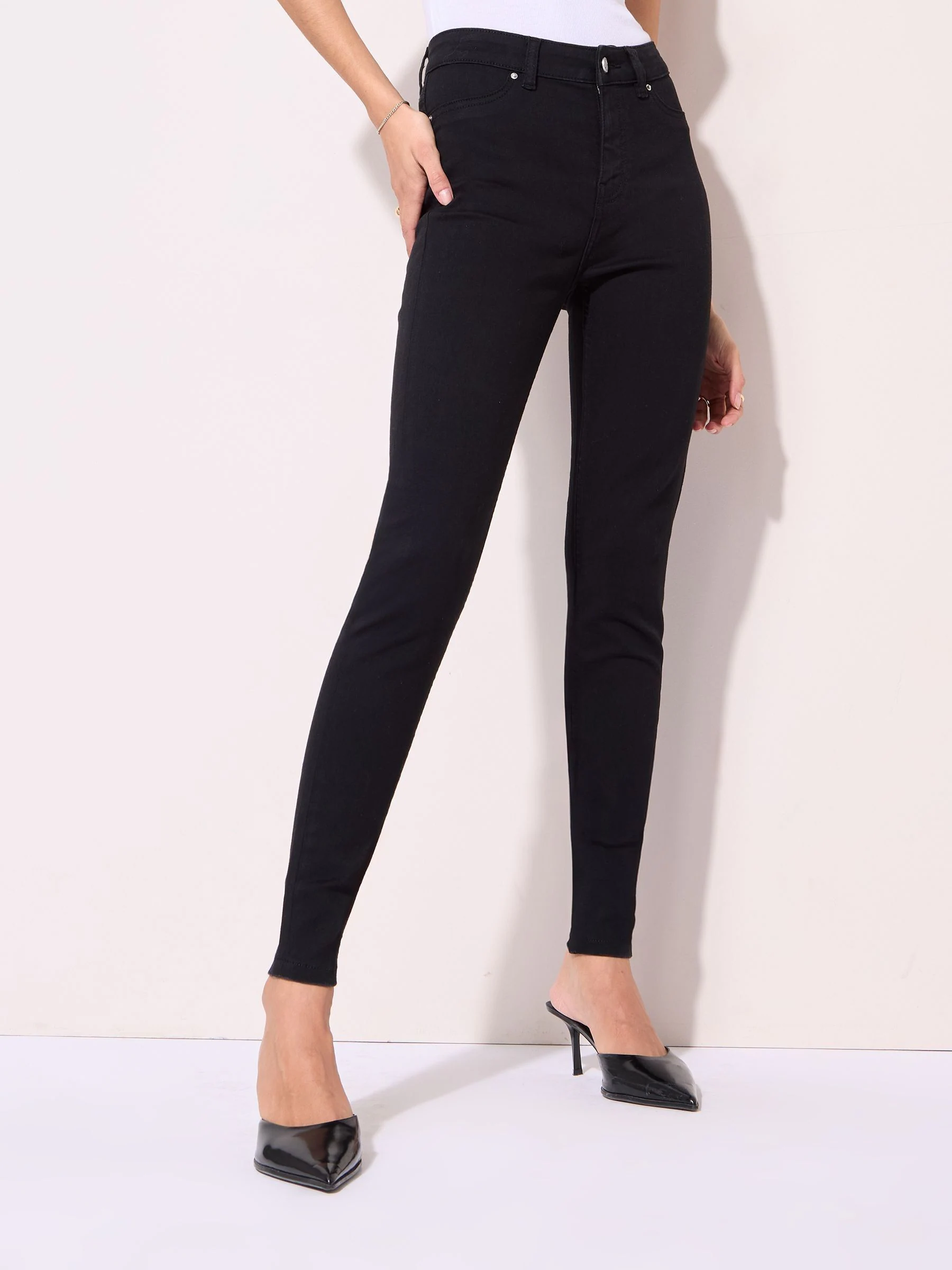 Zwart - Friends Like These jegging met hoge taille