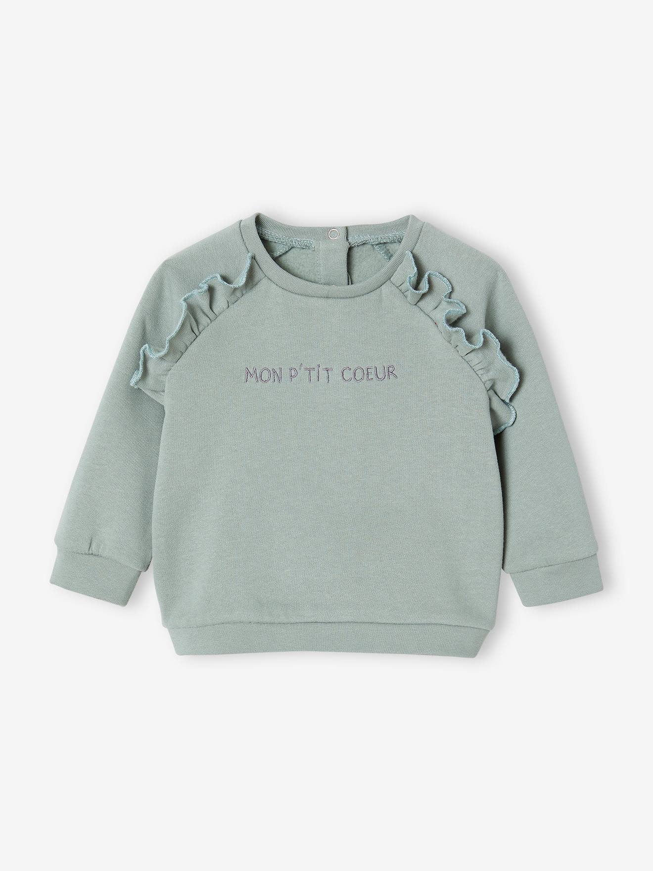 Moletom de lã personalizável para bebê, verde salgueiro