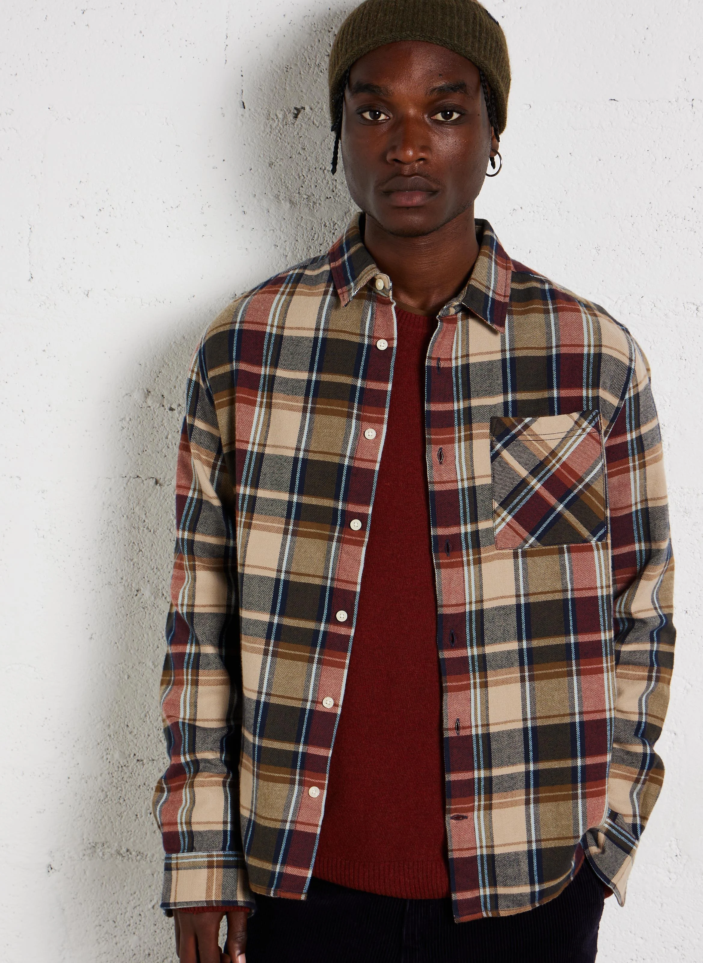 Chemise col classique en coton bio | Multicolore