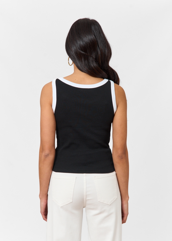 FD contrast tanktop zwart