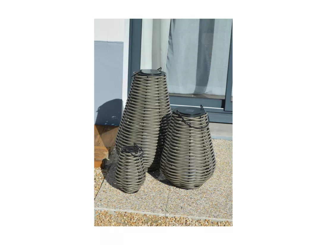 Lanterne solaire tressée Aretha h65cm - Orium