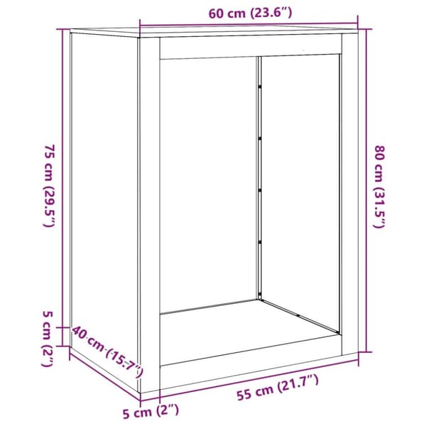 vidaXL Vedstativ grønn 60x40x100 cm stål
