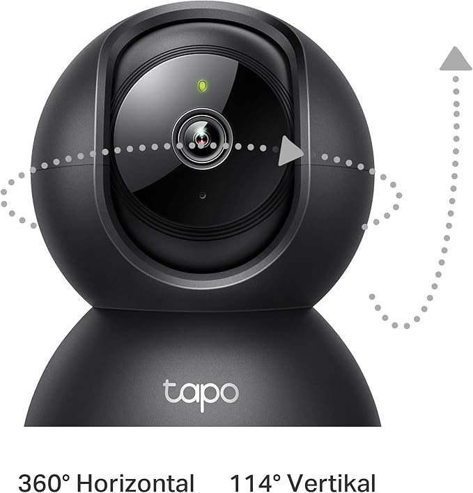 Tapo C211 Home Security WiFi Kamera 2K 3MP (2304x1296p) Nachtsichtfunktion und Bewegungserkennung / Audio / Micro SD - Schwarz