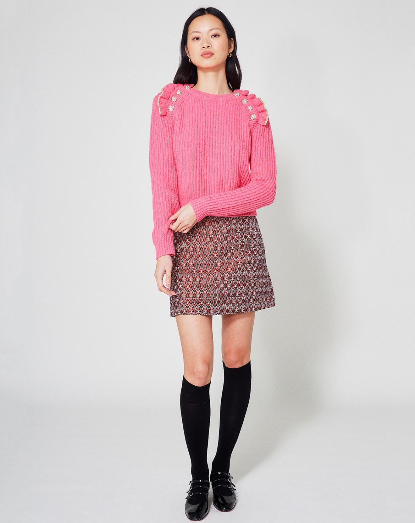 Manoush Pull Froufrou rose