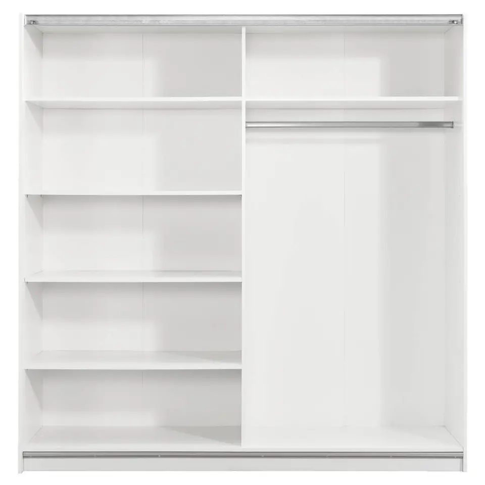 Schuifdeurkast Genua - wit/eikenkleur - 204x200x60 cm