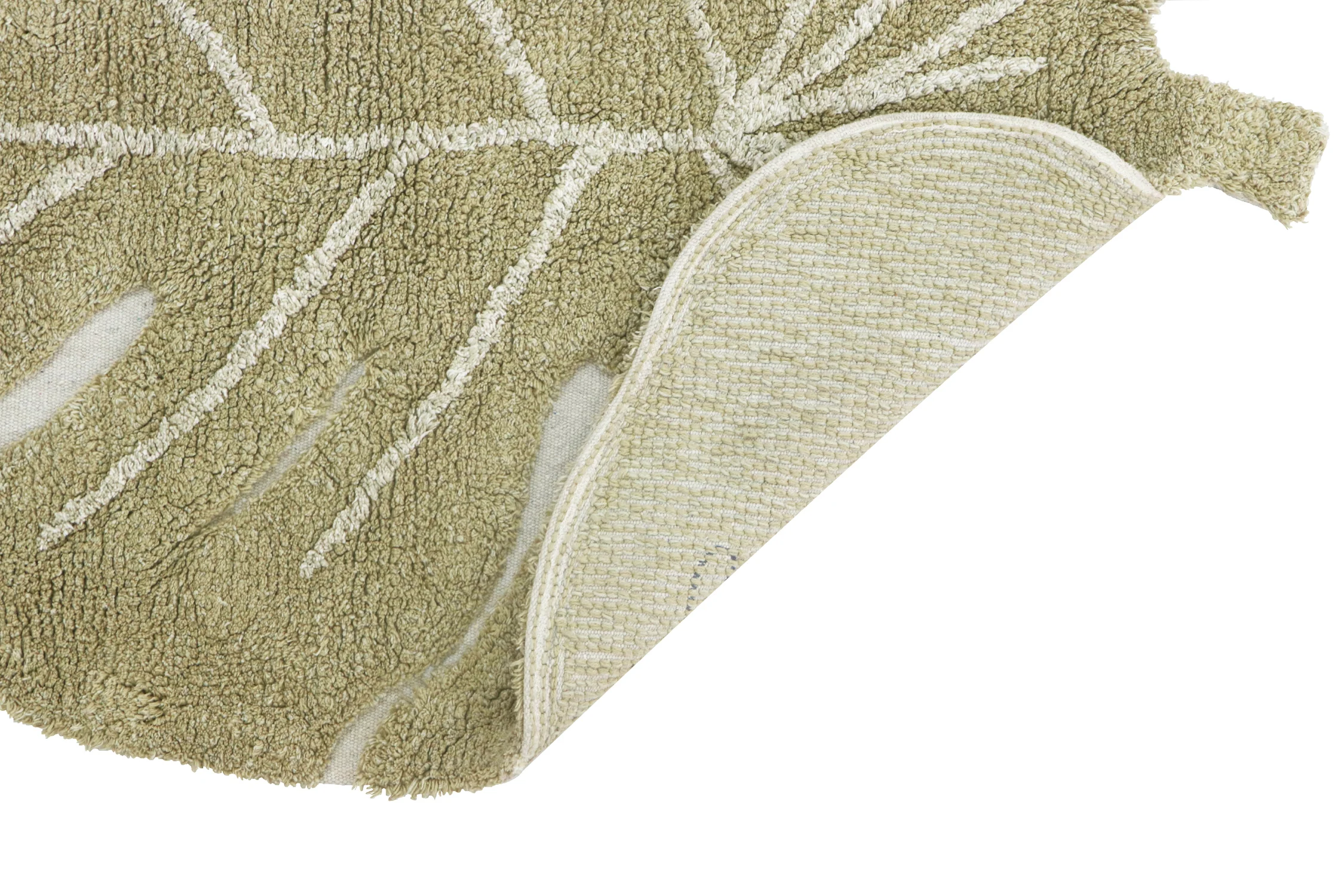 MINI-UNES - Tapis rectangulaire lavable en coton | Vert