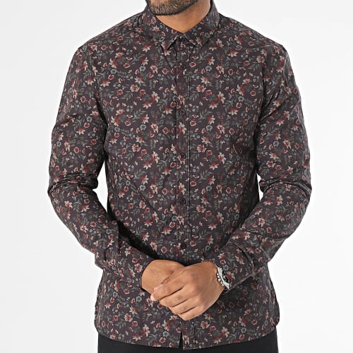 Chemise Manches Longues Axel Bordeaux Floral