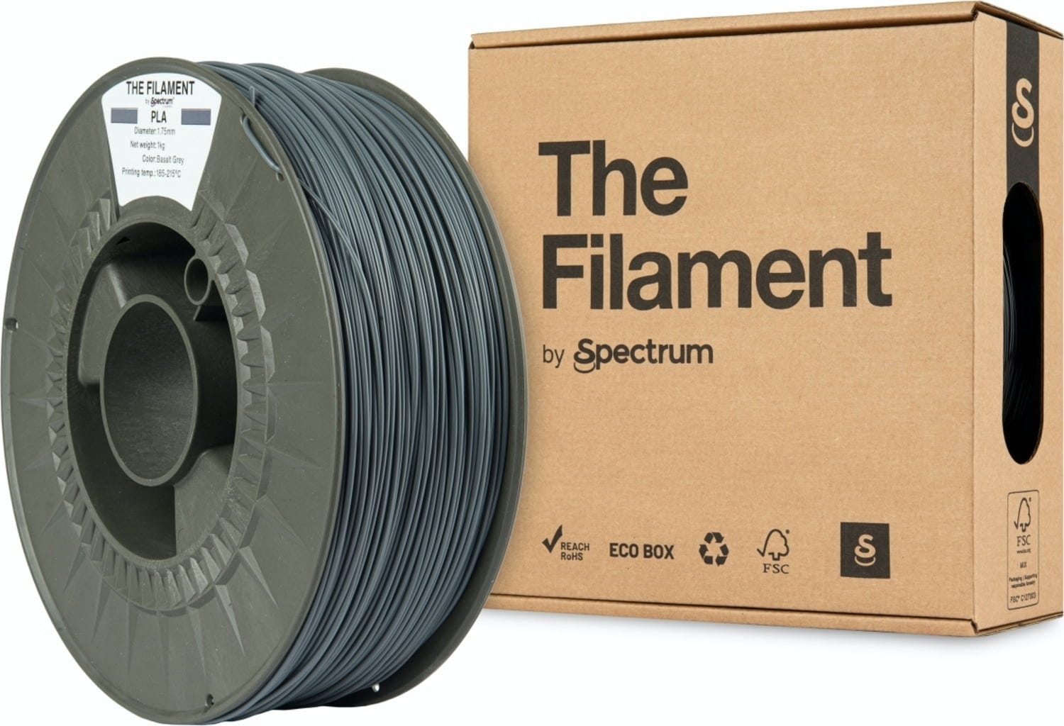 The Filament  PLA Basalt Grey, 1,75 mm / 1000 g    Zuverlässiges & kostengünstiges PLA in Basalt Grey
