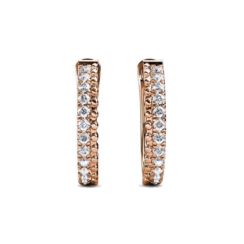 Boucles d'oreilles Aleah - Or Rosé et Cristal
