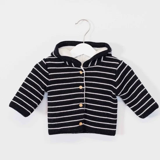 Paletot rayé Petits Marins   Marine/Ecru        de               La Manufacture de Layette