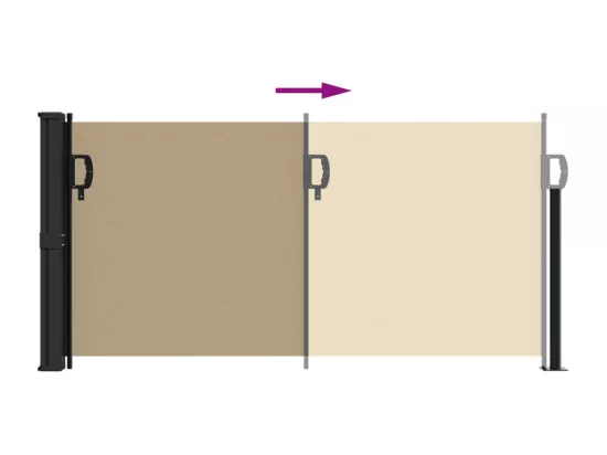 Auvent latéral rétractable beige 100x300 cm