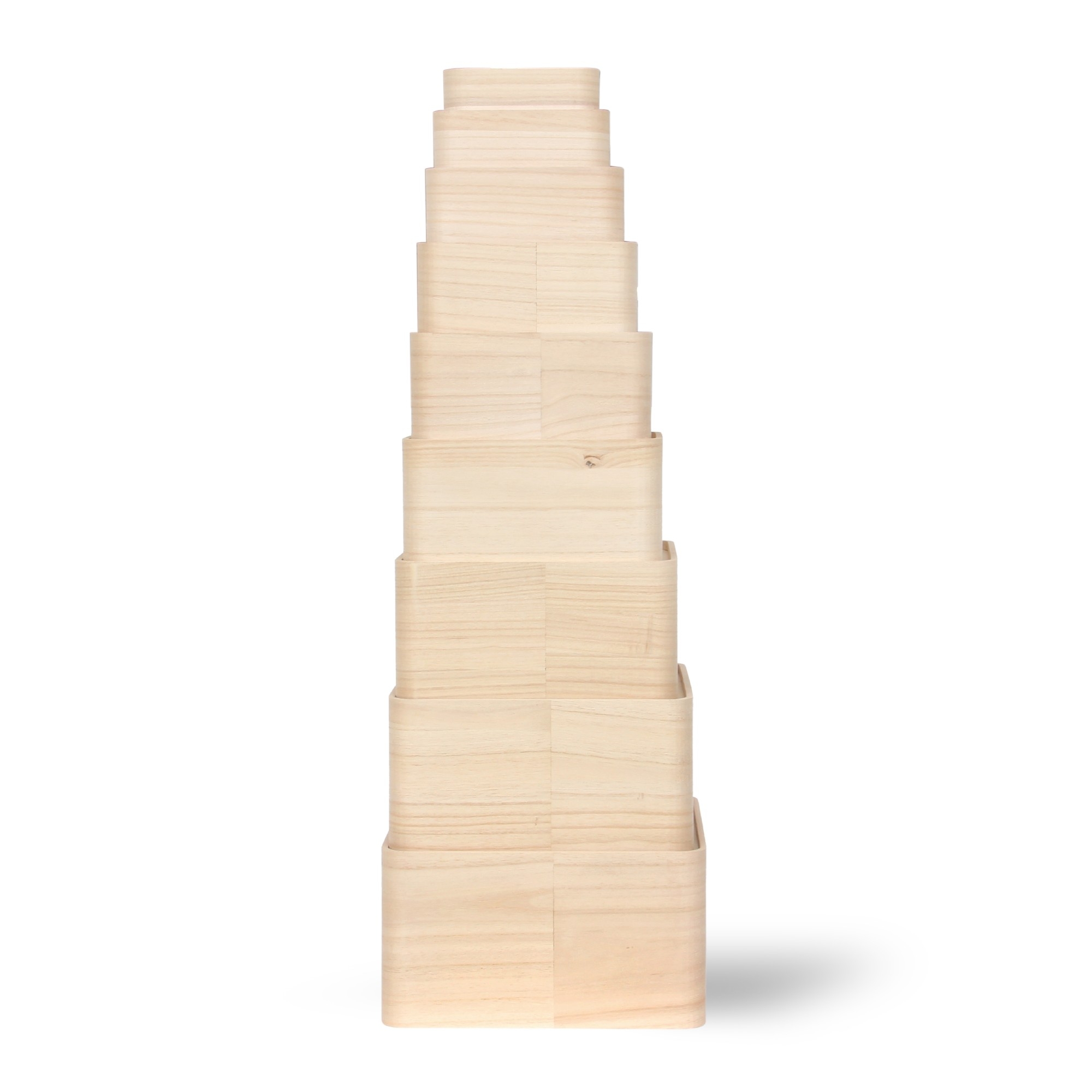 Holzkasten 'Birkir' 1/9, hellbraun, T 15 cm, B 15 cm, H 5 cm von fischer's lagerhaus