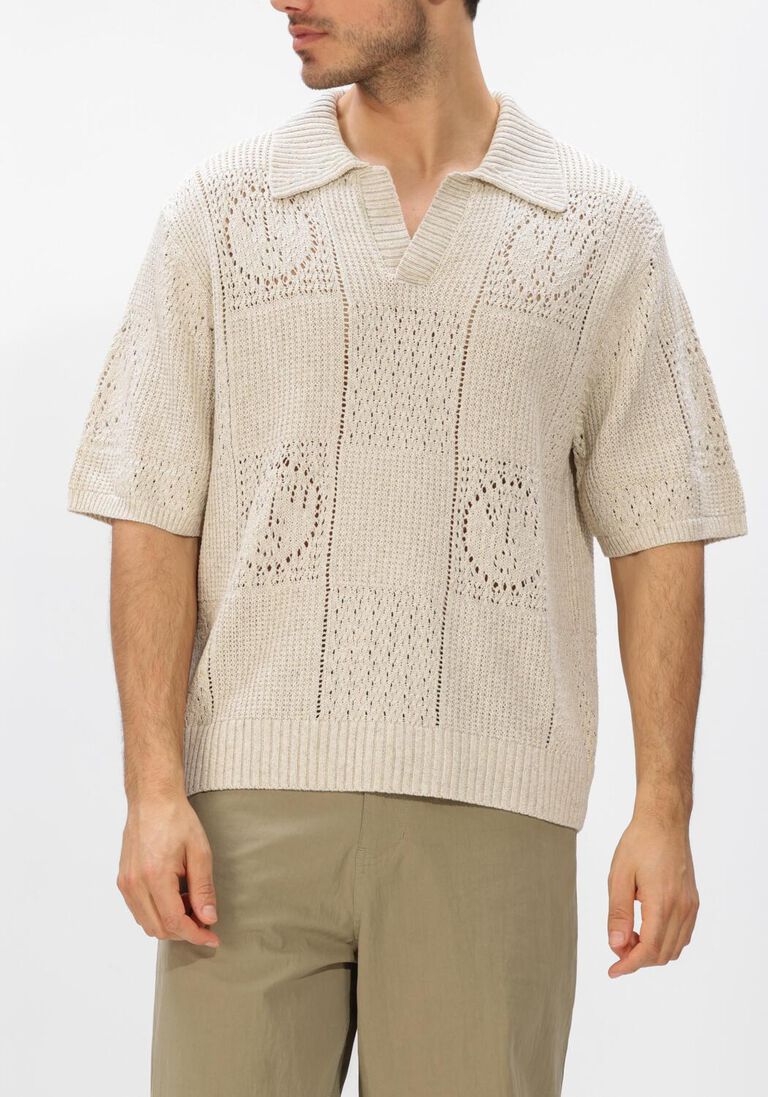 witte olaf hussein polo face logo knit polo