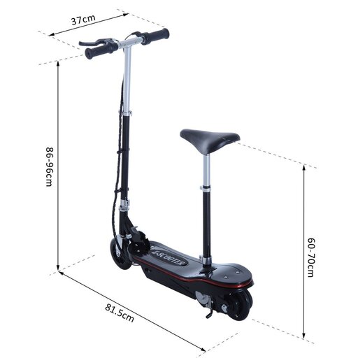 Patinete elétrico dobrável Homcom com luz LED